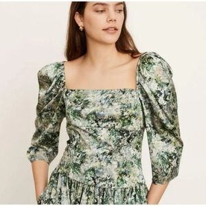 New Vince Painted Floral Square Neck Blouse sizes 8 & 10